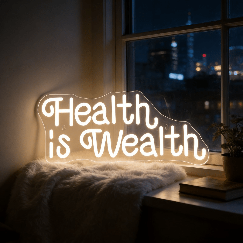 Health Wellness Yoga - Insegna al Neon LED 'La Salute
